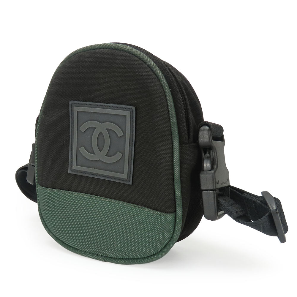 Chanel Black Canvas Shoulder Bag