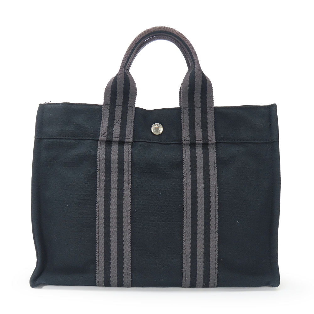 Hermes Handbag Fool Toepm Women Canvas Black Travel Bag