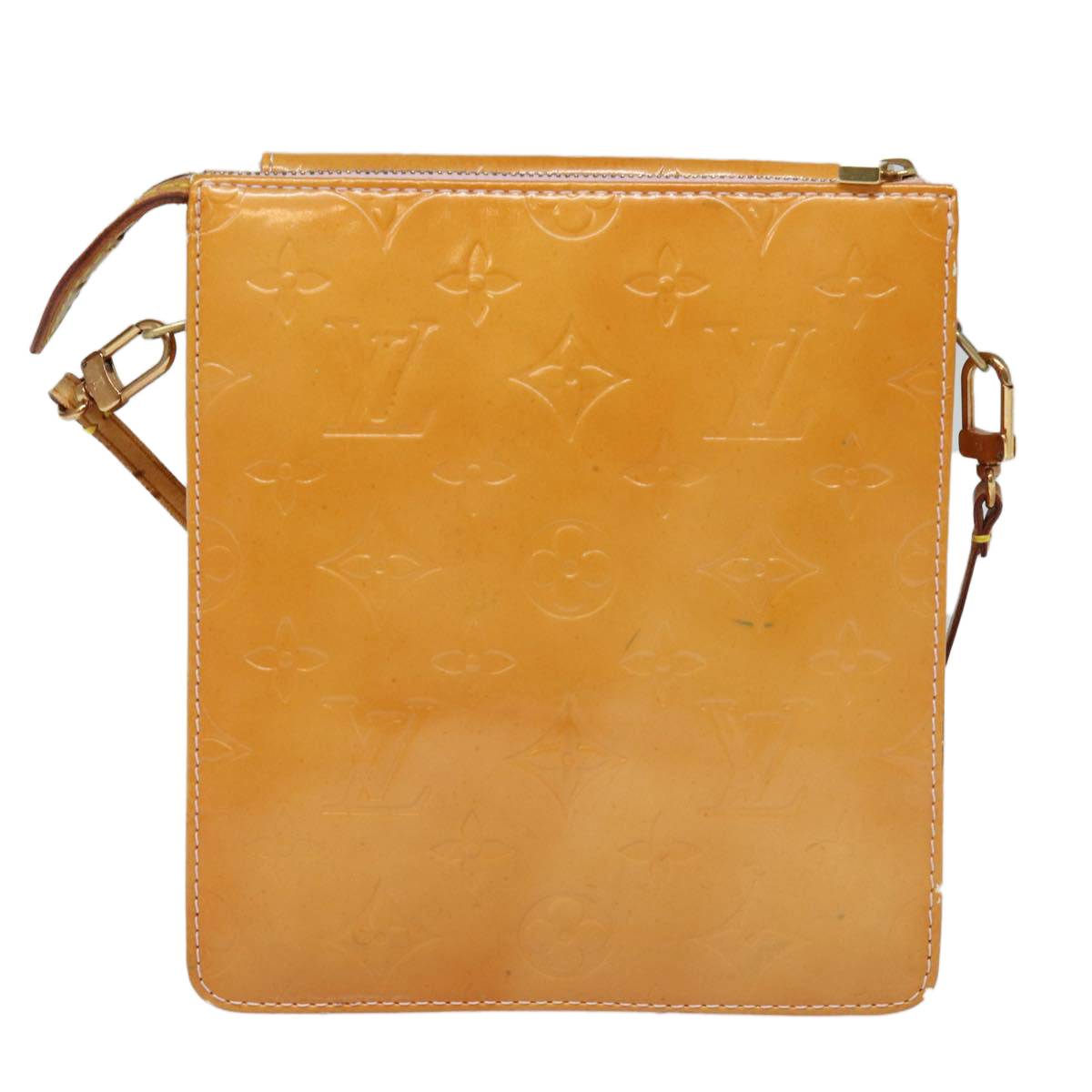 LOUIS VUITTON Monogram Vernis Motto Pouch Marshmallow Pink M91312 LV Auth 84288