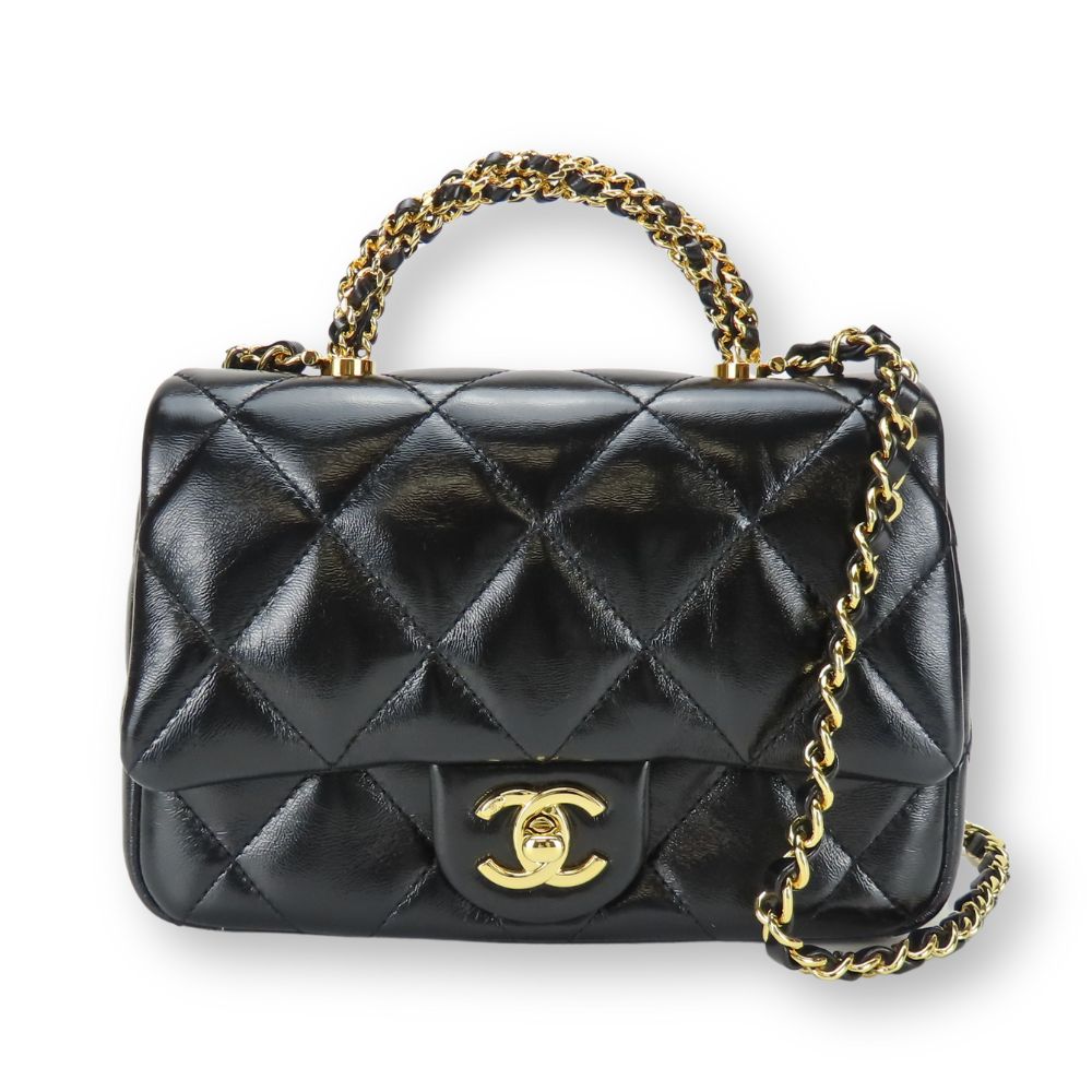 Chanel lambskin Matrasse Black Shoulder Bag 19