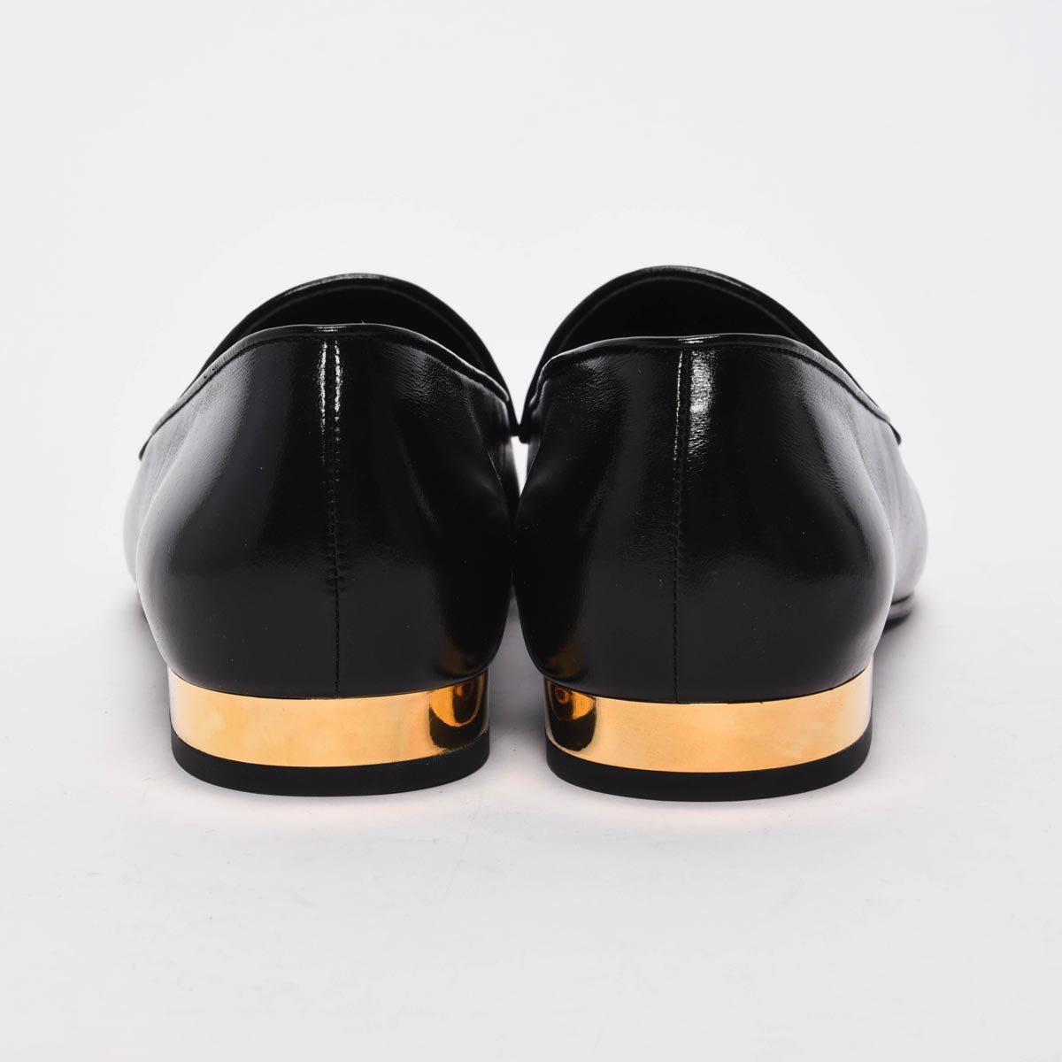Chanel Black Glazed Goatskin Chain CC Loafers 41 for Women