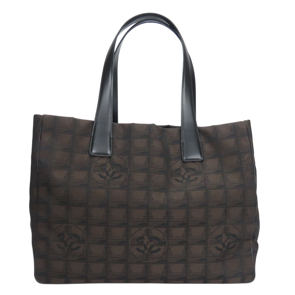 Chanel Jacquard nylon Marron New line MM Travel Bag