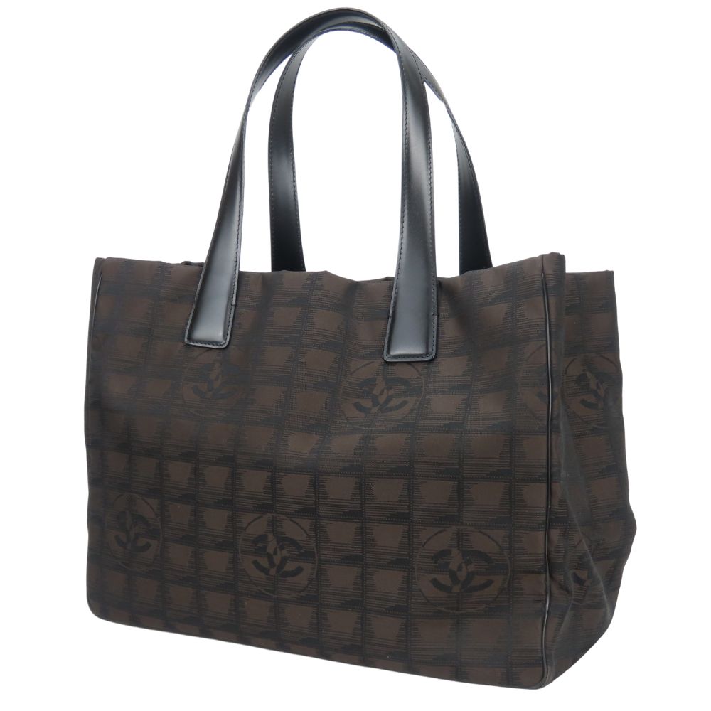Chanel Jacquard nylon Marron New line MM Travel Bag