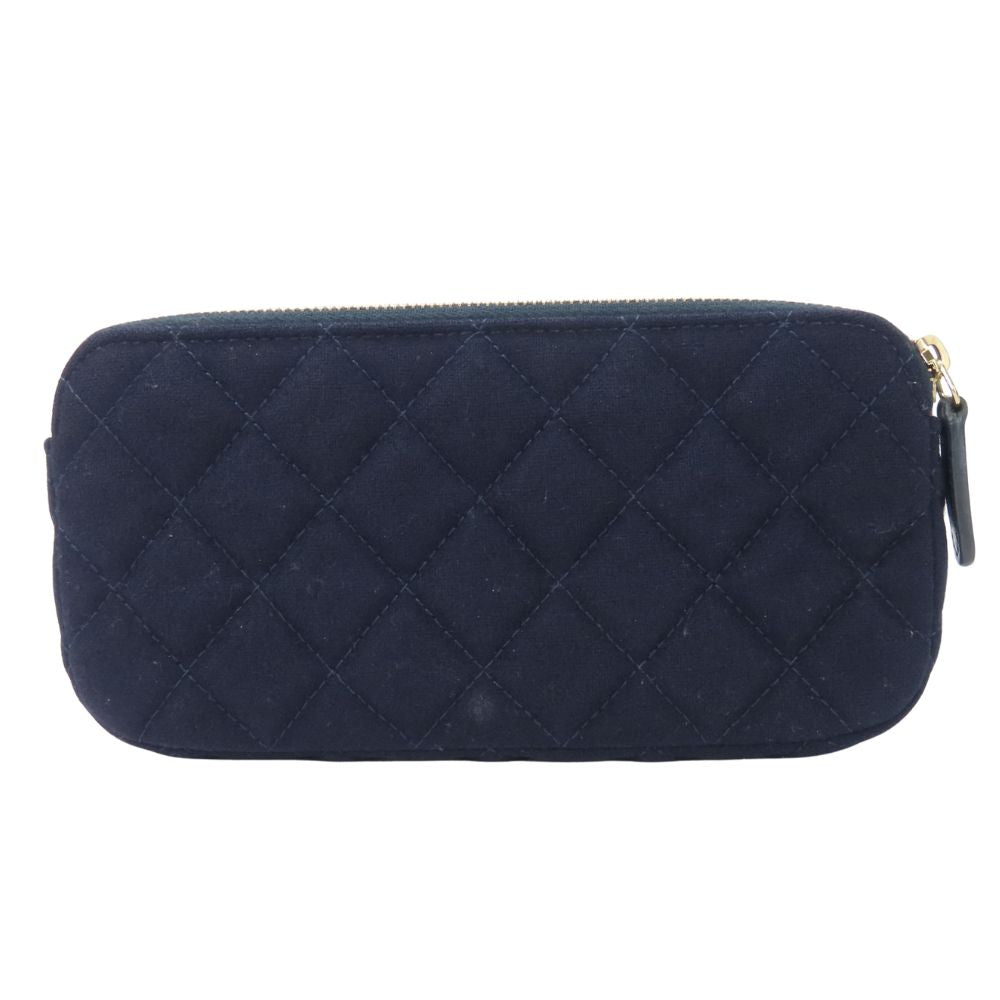 Chanel Cotton Navy Marin Leather Shoulder Bag