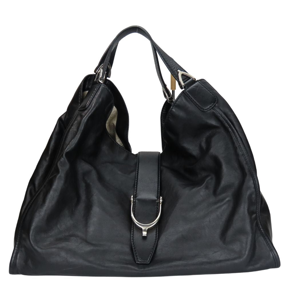 Gucci Soft stirrup Leather Black Tote Bag