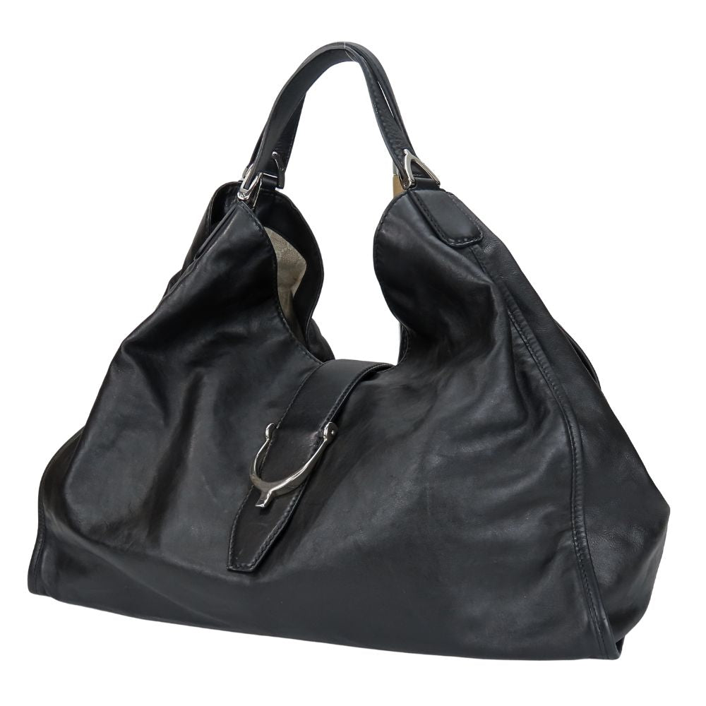 Gucci Soft stirrup Leather Black Tote Bag