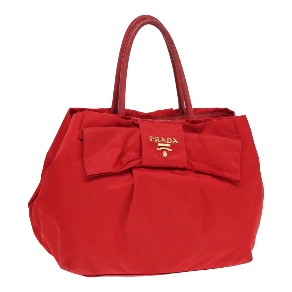 Prada Hand Bag Auth Nylon Red Travel Bag Red Auth 84453