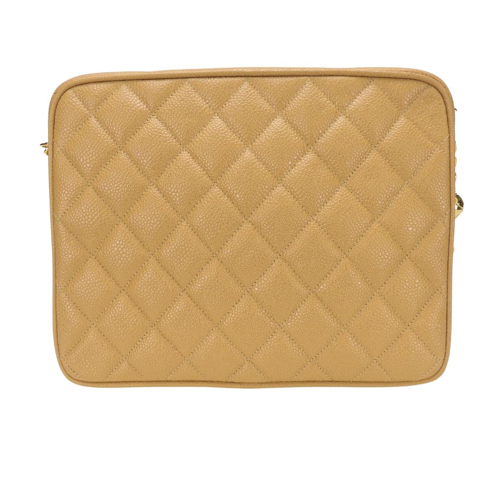 Chanel Caviar skin Matrasse Beige Shoulder Bag