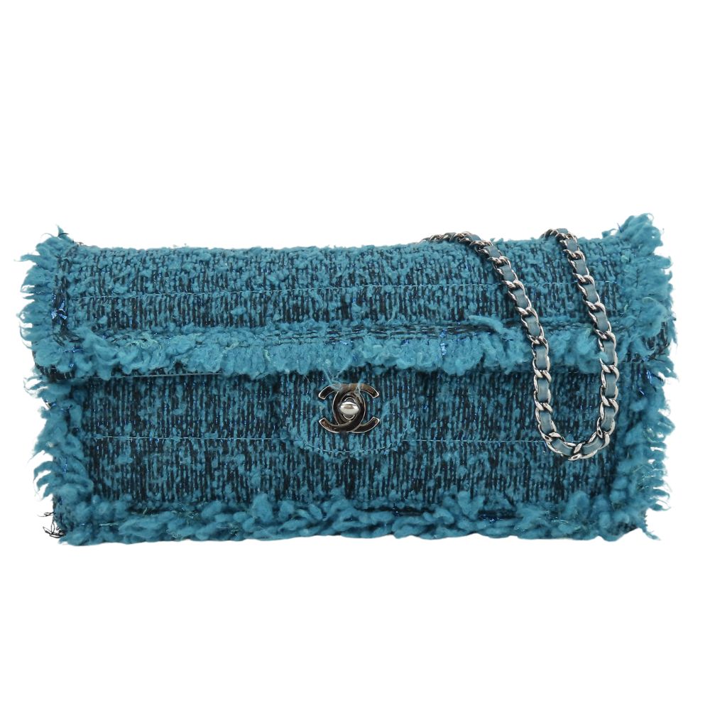 Chanel tweed Blue Shoulder Bag