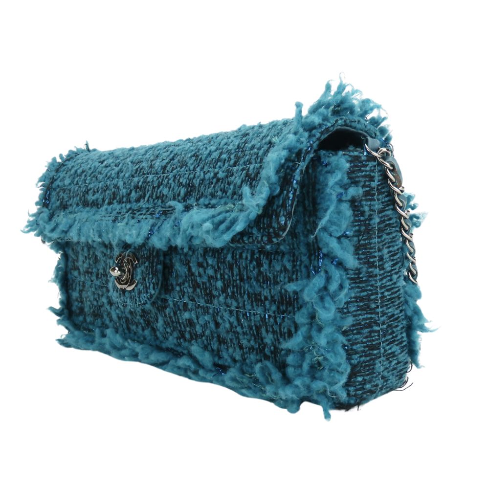 Chanel tweed Blue Shoulder Bag