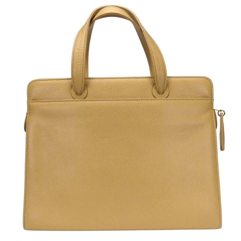 Chanel Caviar skin logo Beige Handbag