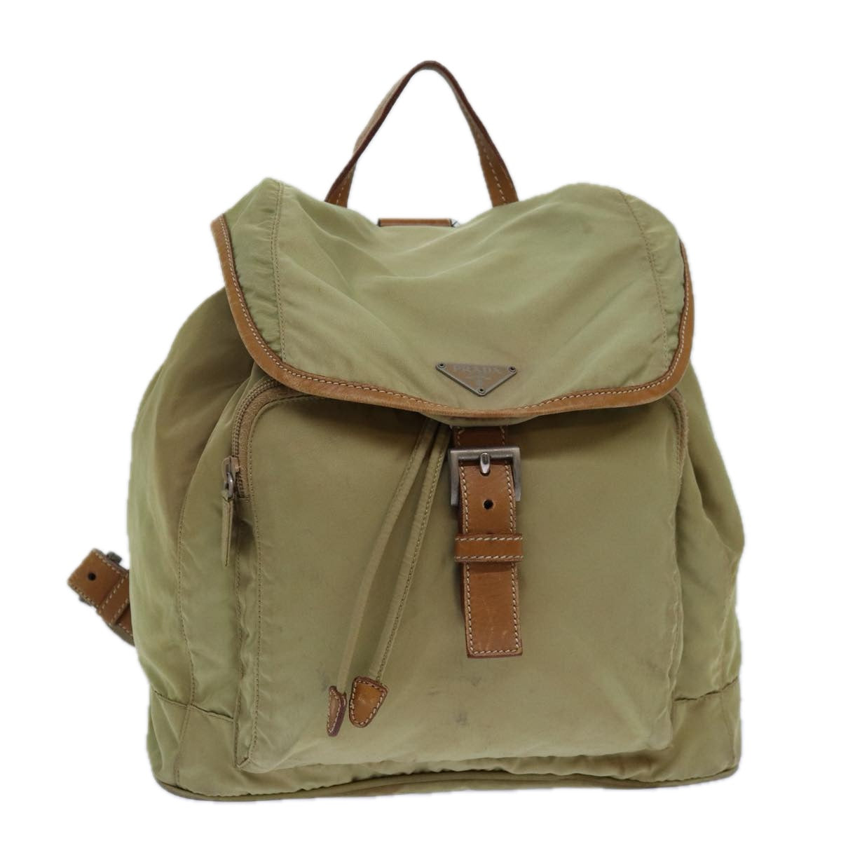 Prada Backpack Auth Nylon Silver Cream