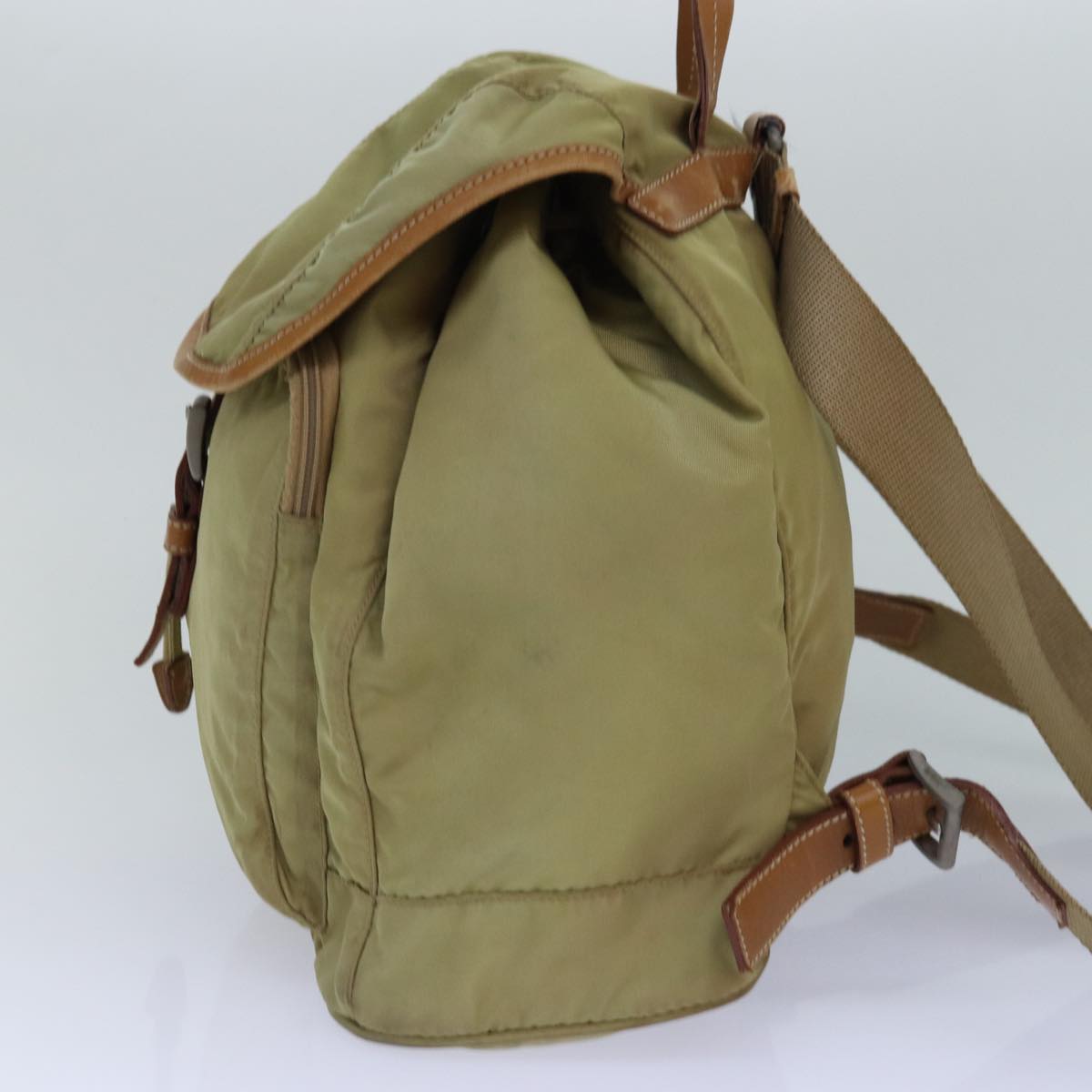 Prada Backpack Auth Nylon Silver Cream