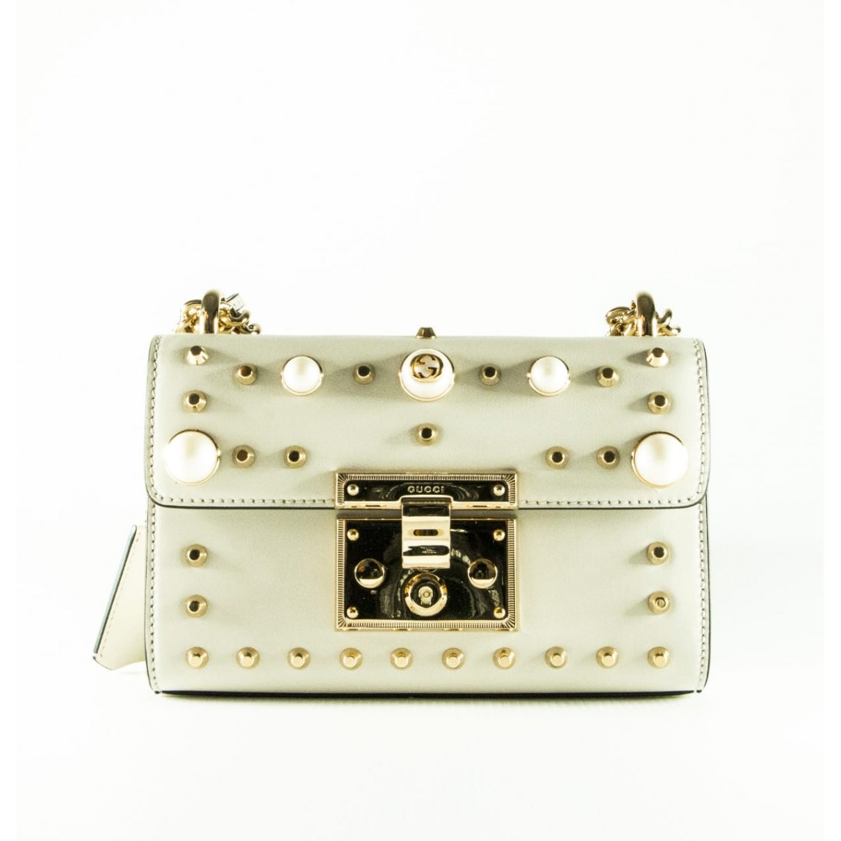 Gucci padlock black leather handbag