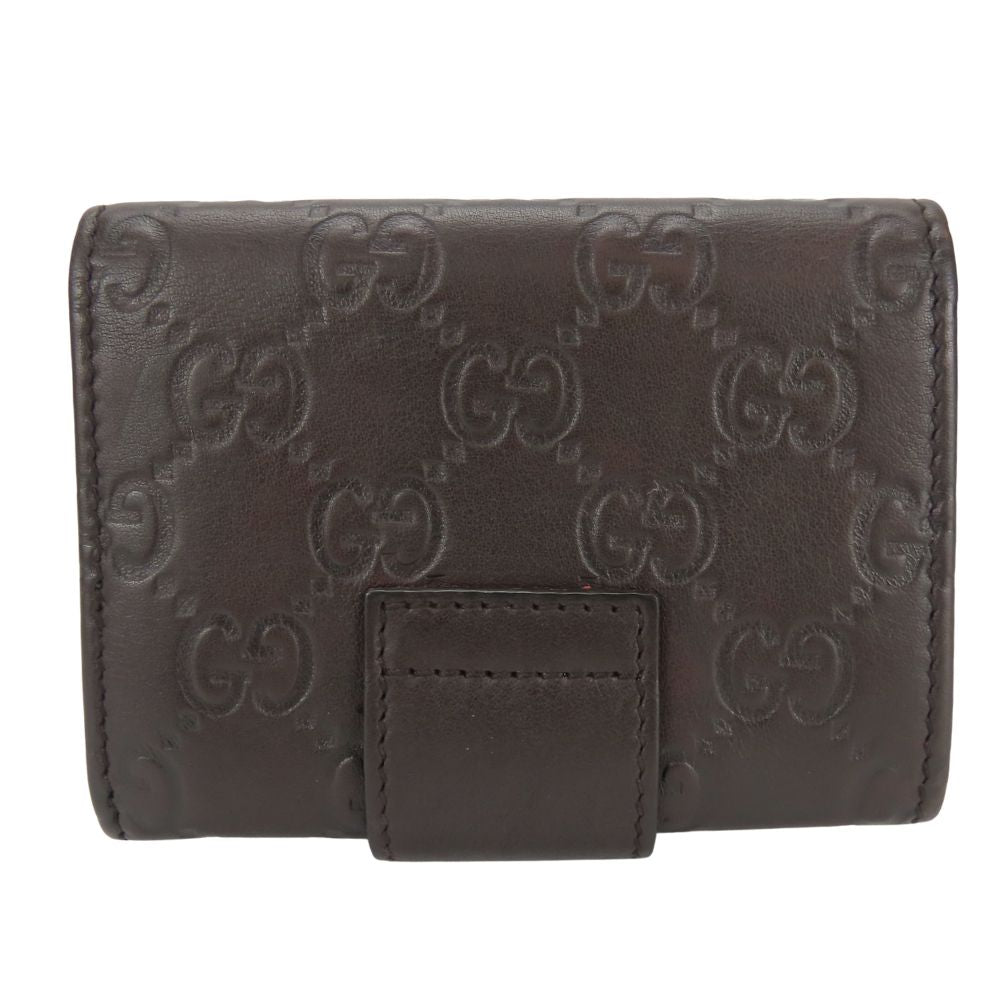 Gucci Sima Dark Leather Brown Wallet Case
