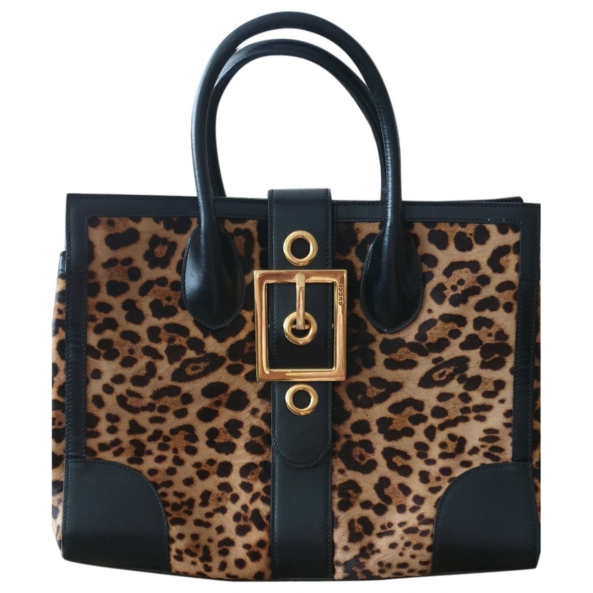 Gucci black pony-style calfskin handbag