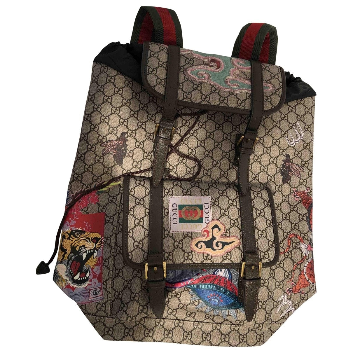 Gucci grey cloth backpacks