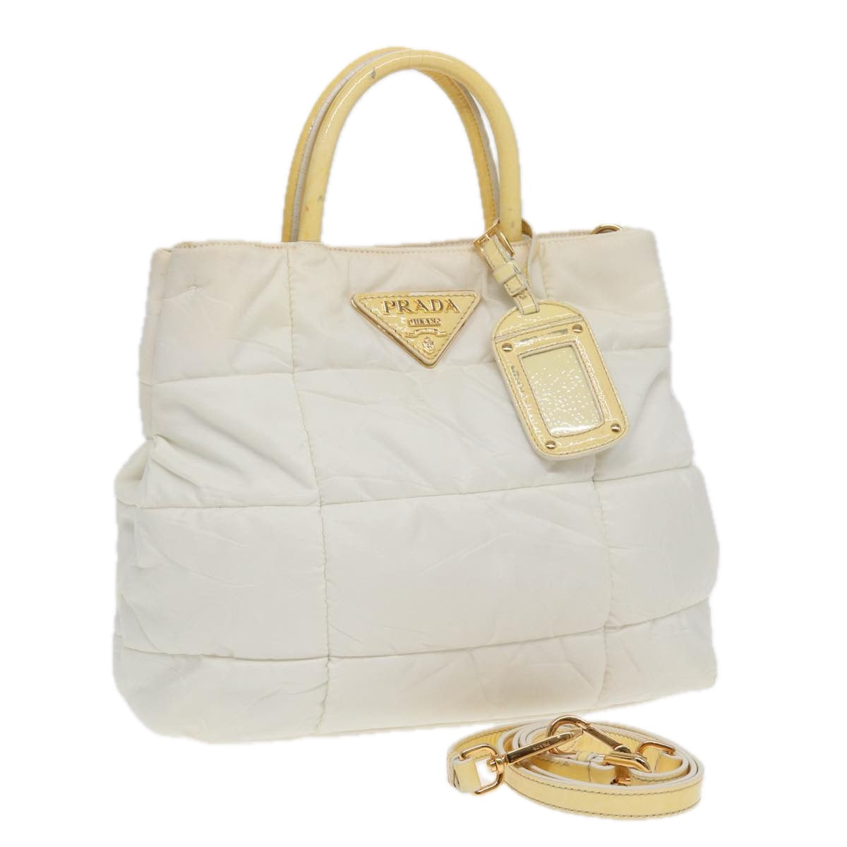 Prada Shoulder Bag Auth Nylon White