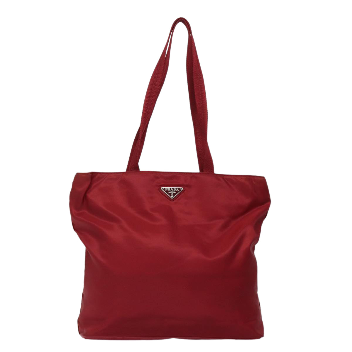 Prada Shoulder Bag Auth Nylon Red Red Auth 84772