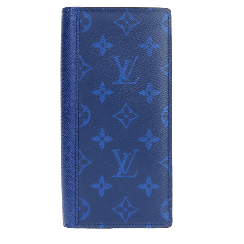 Louis Vuitton Long Purse M30297 Taiga Portefeuille Monogram Blue Wallet Case