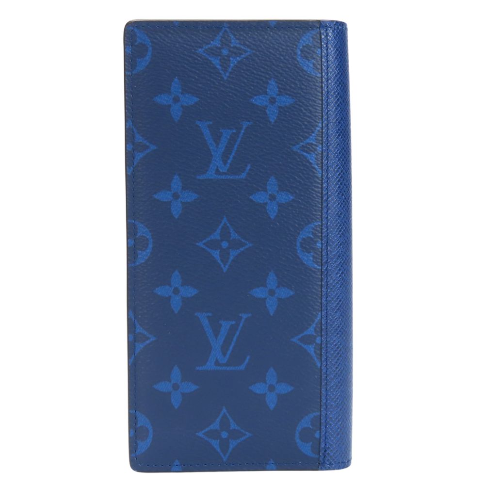 Louis Vuitton Long Purse M30297 Taiga Portefeuille Monogram Blue Wallet Case