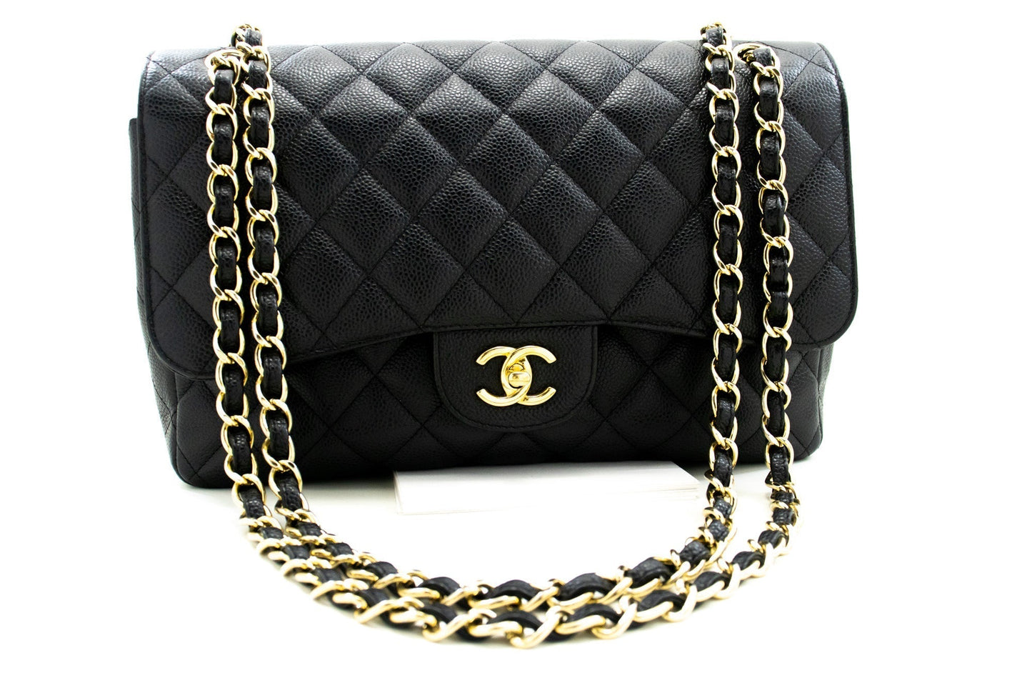 Chanel Classic Large " Chain Shoulder Bag W New Black Caviar
