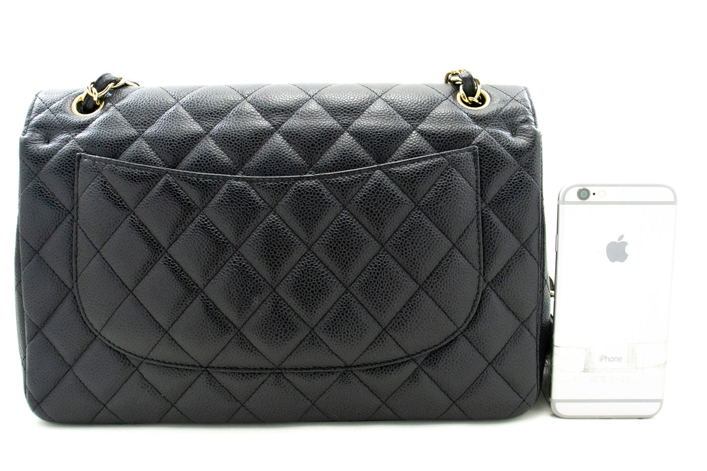 Chanel Classic Large " Chain Shoulder Bag W New Black Caviar