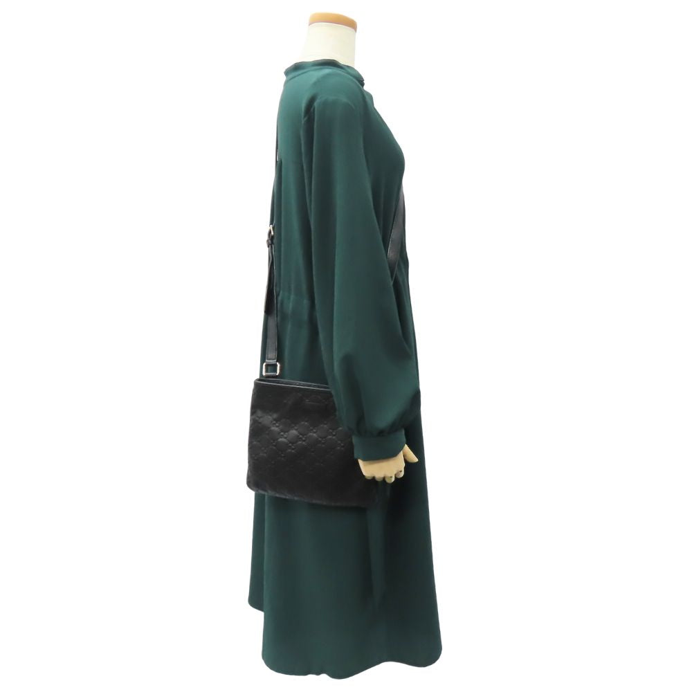 Gucci Sima Leather Black Shoulder Bag 2
