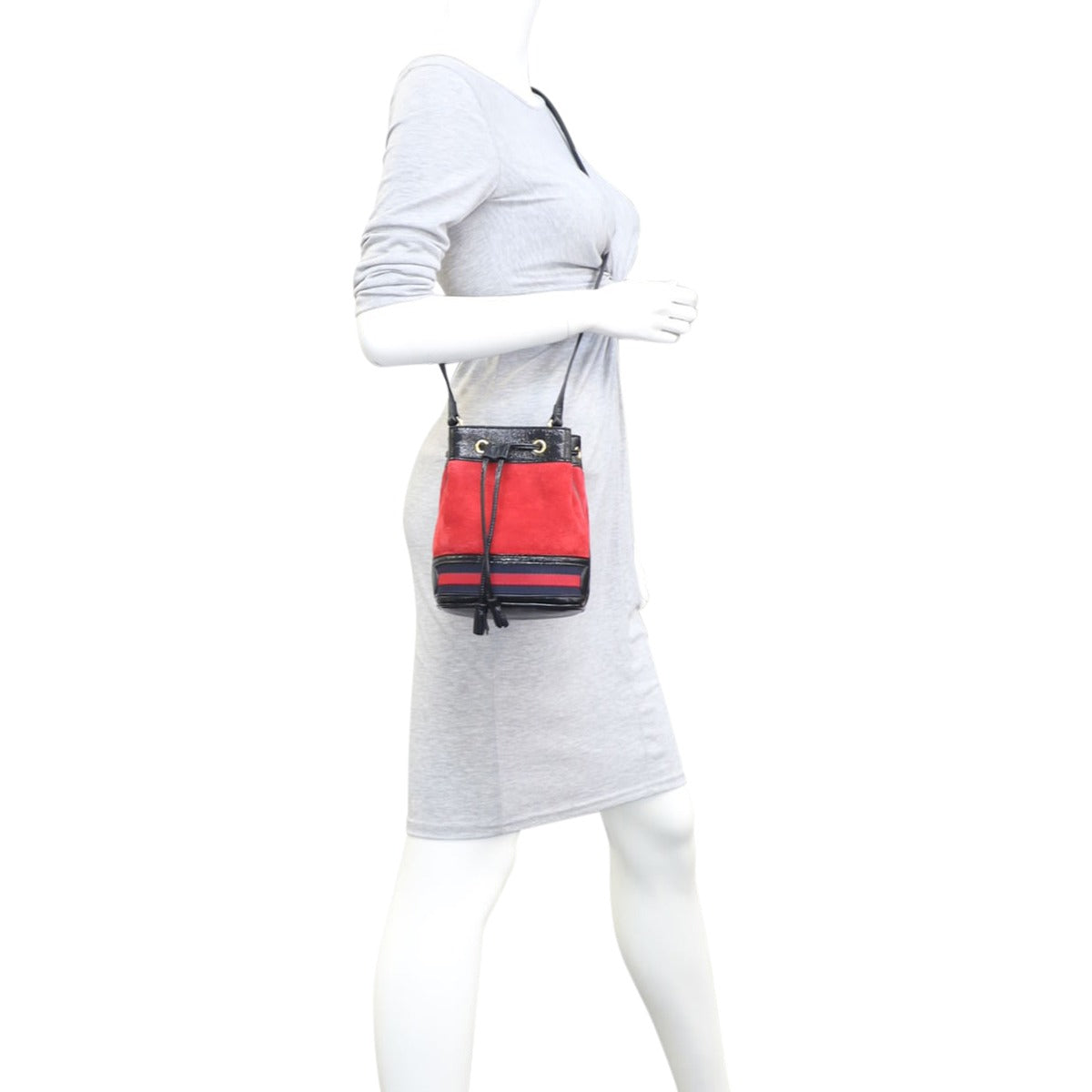 Gucci Ophidia Suede Bucket Bag Mini