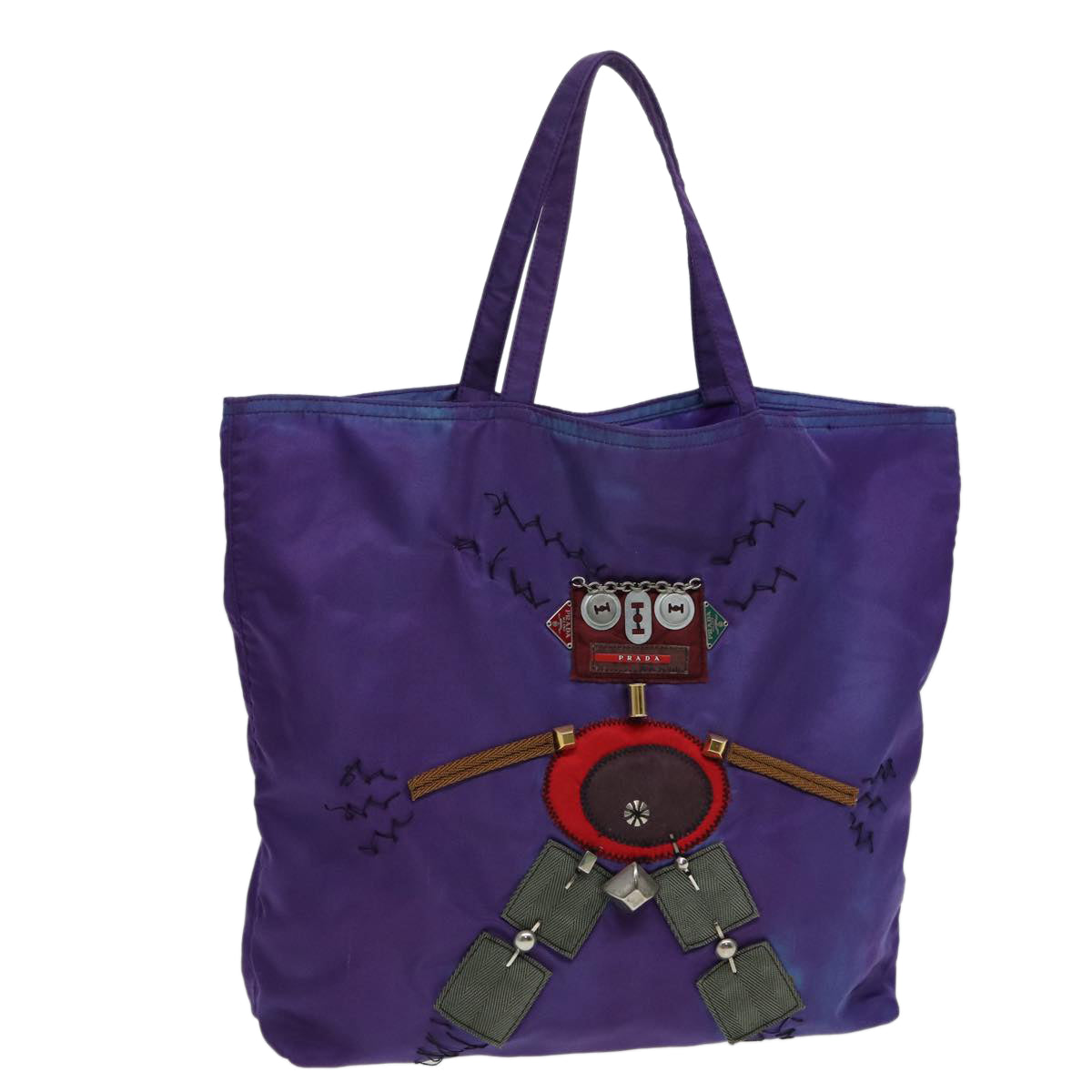 Prada Tote Bag Auth Nylon Purple
