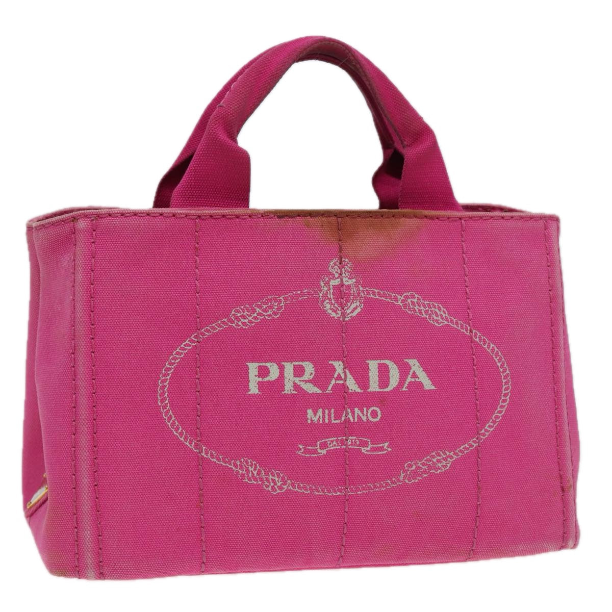 Prada Canapa Pm Hand Bag Auth Canvas Pink Travel Bag Pink Auth 85061