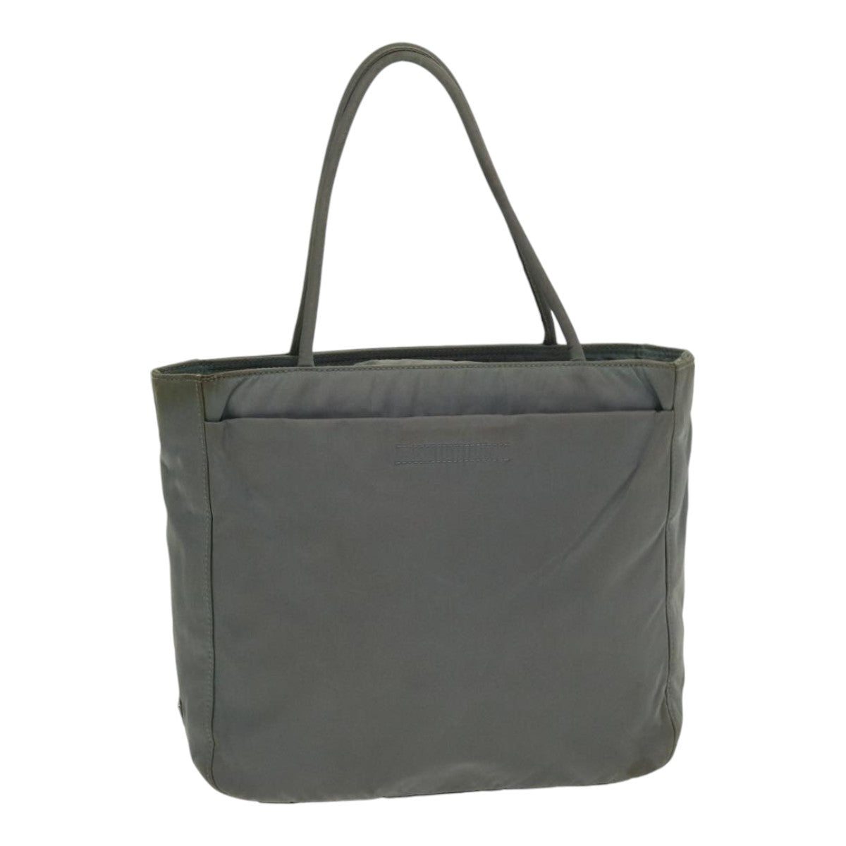 Prada Hand Bag Auth Nylon Gray Travel Bag