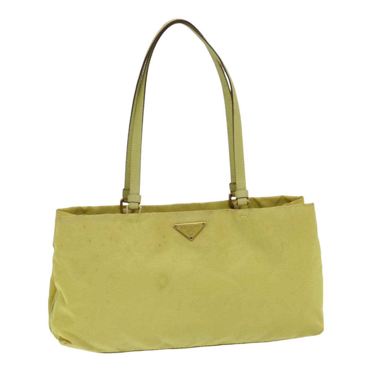 Prada Tote Bag Auth Nylon Yellow