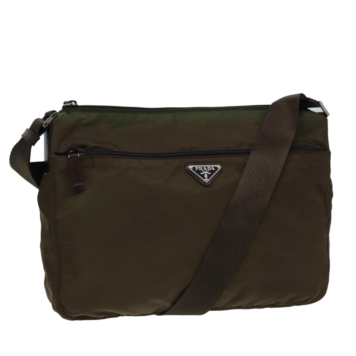 Prada Shoulder Bag Auth Nylon Brown