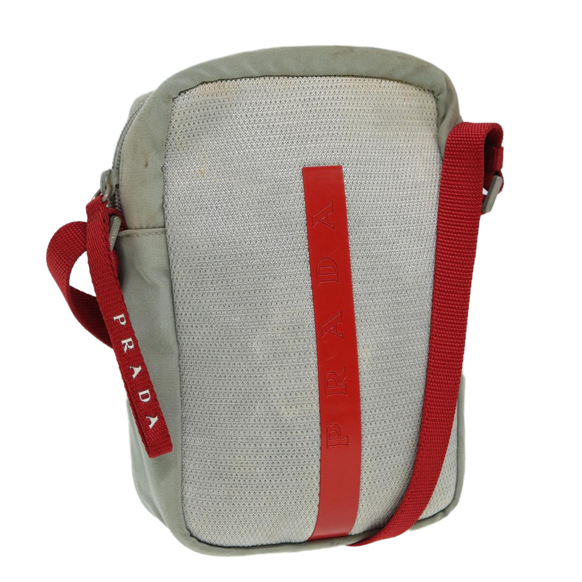Prada Sports Shoulder Bag Auth Nylon Gray Gray Auth 85159