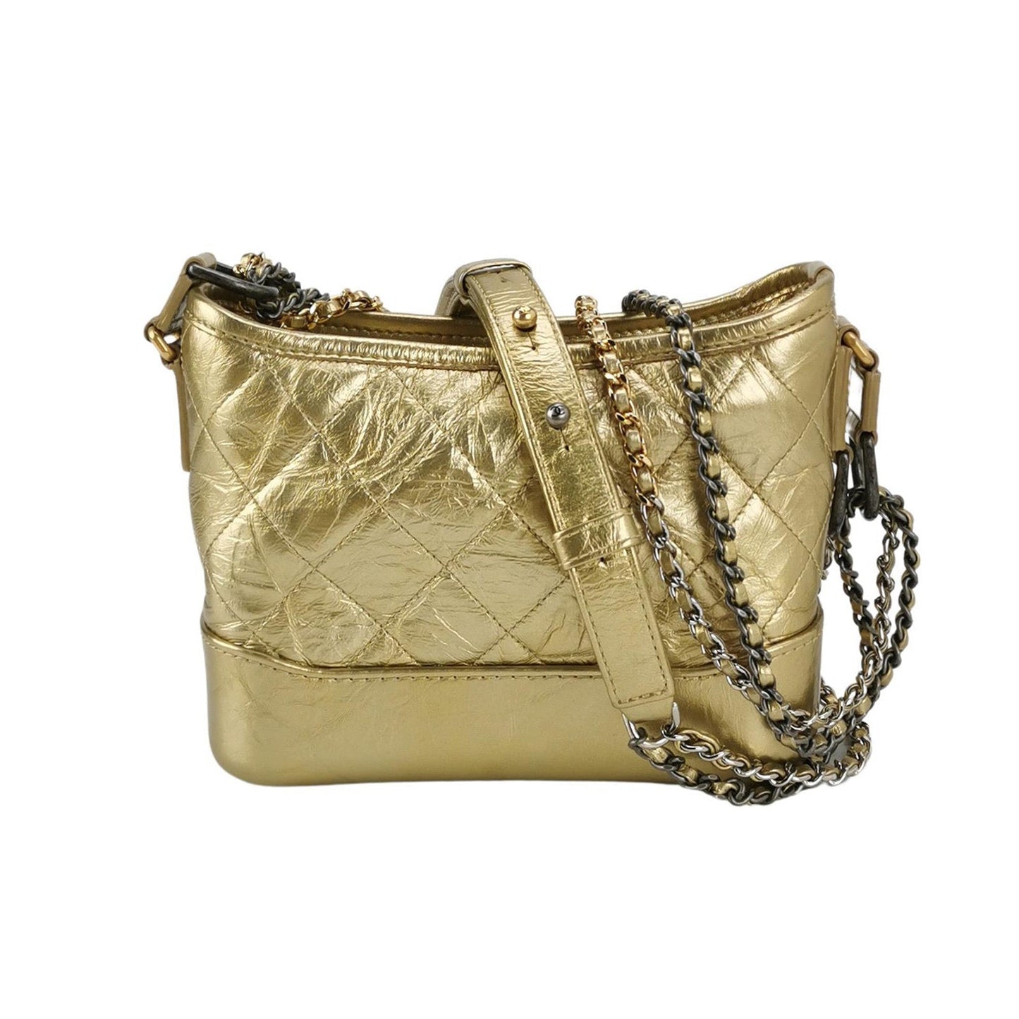 Chanel Gabrielle Hobo Gold Small Leather Crossbody Bag