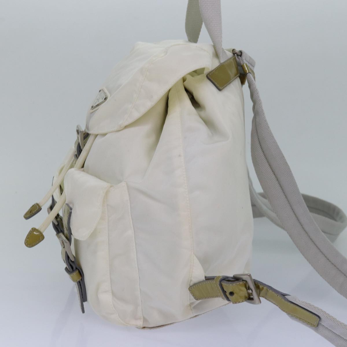 Prada Backpack Auth Nylon White Silver