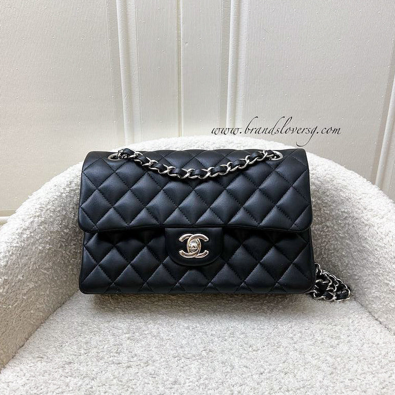 Chanel [Original Receipt - ] Small Classic Flap Cf In Black Lambskin And Shw ( ) Bag