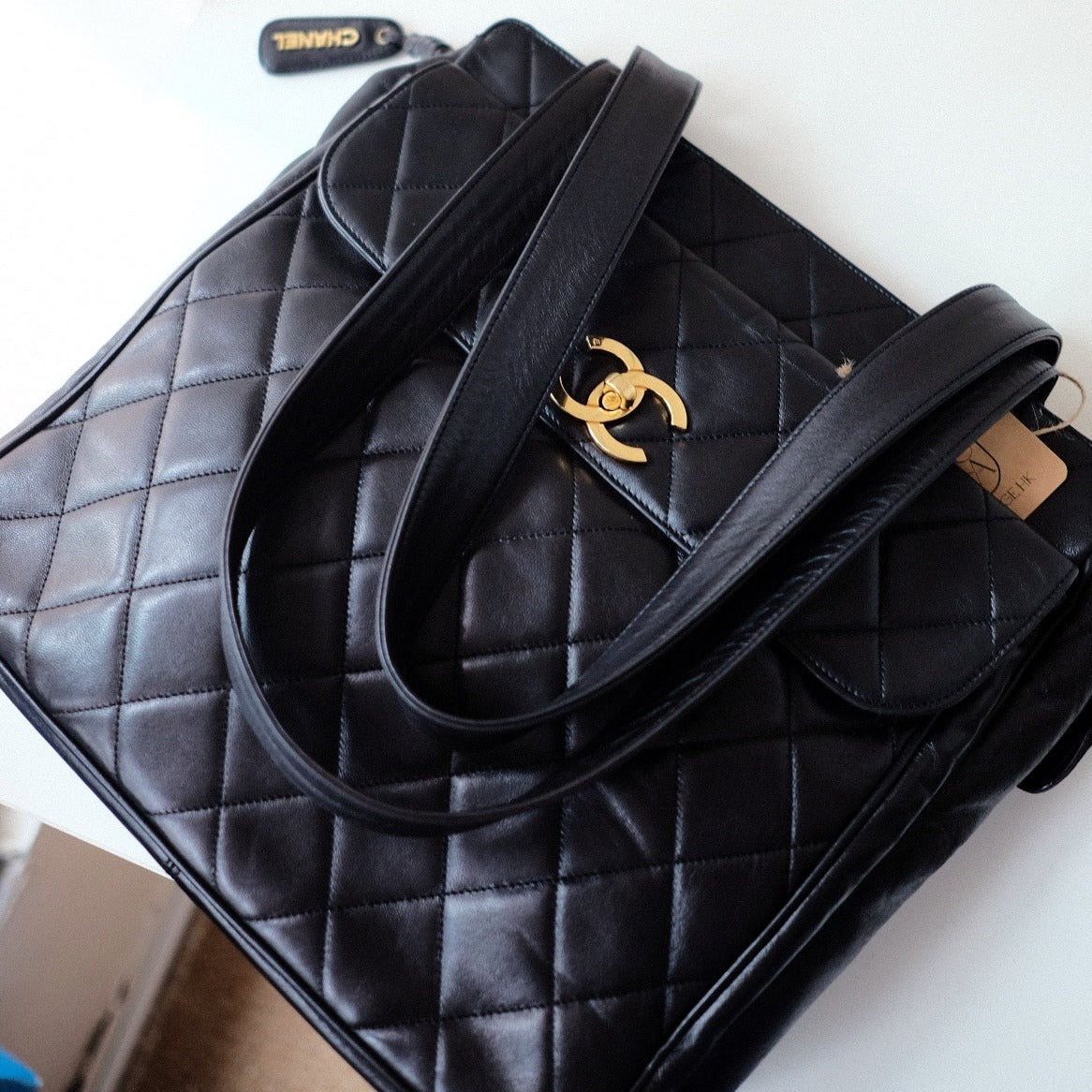 Chanel   quilted lambskin tote bag