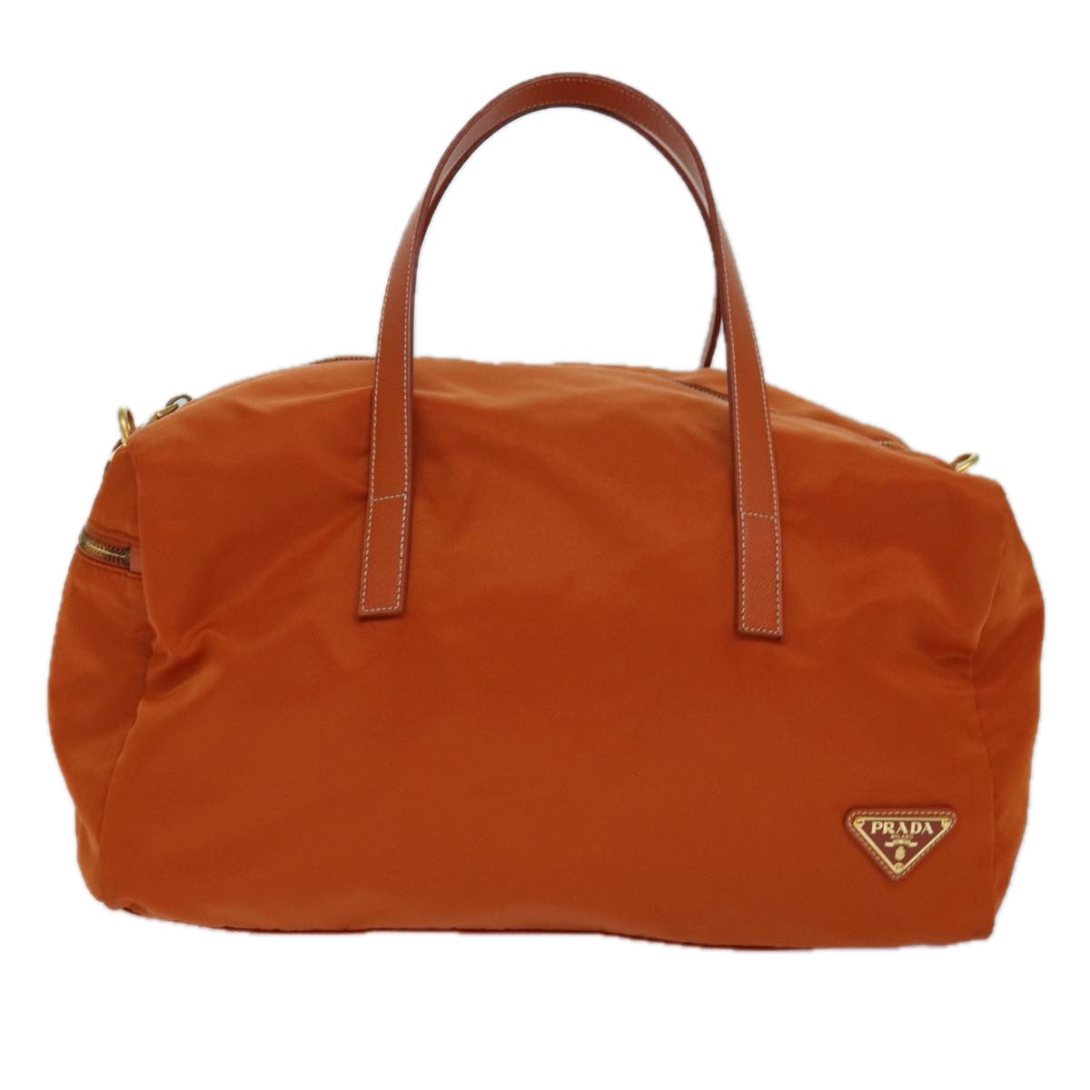Prada Hand Bag 2Way Auth Nylon Gold Orange Travel Bag