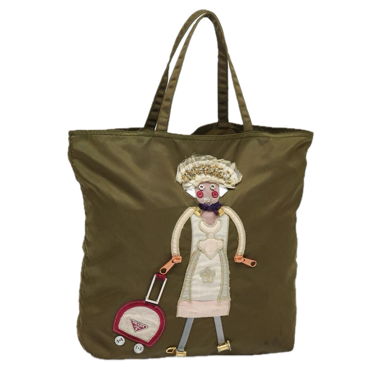 Prada Tote Bag Khaki Auth Nylon Khaki Auth 85540