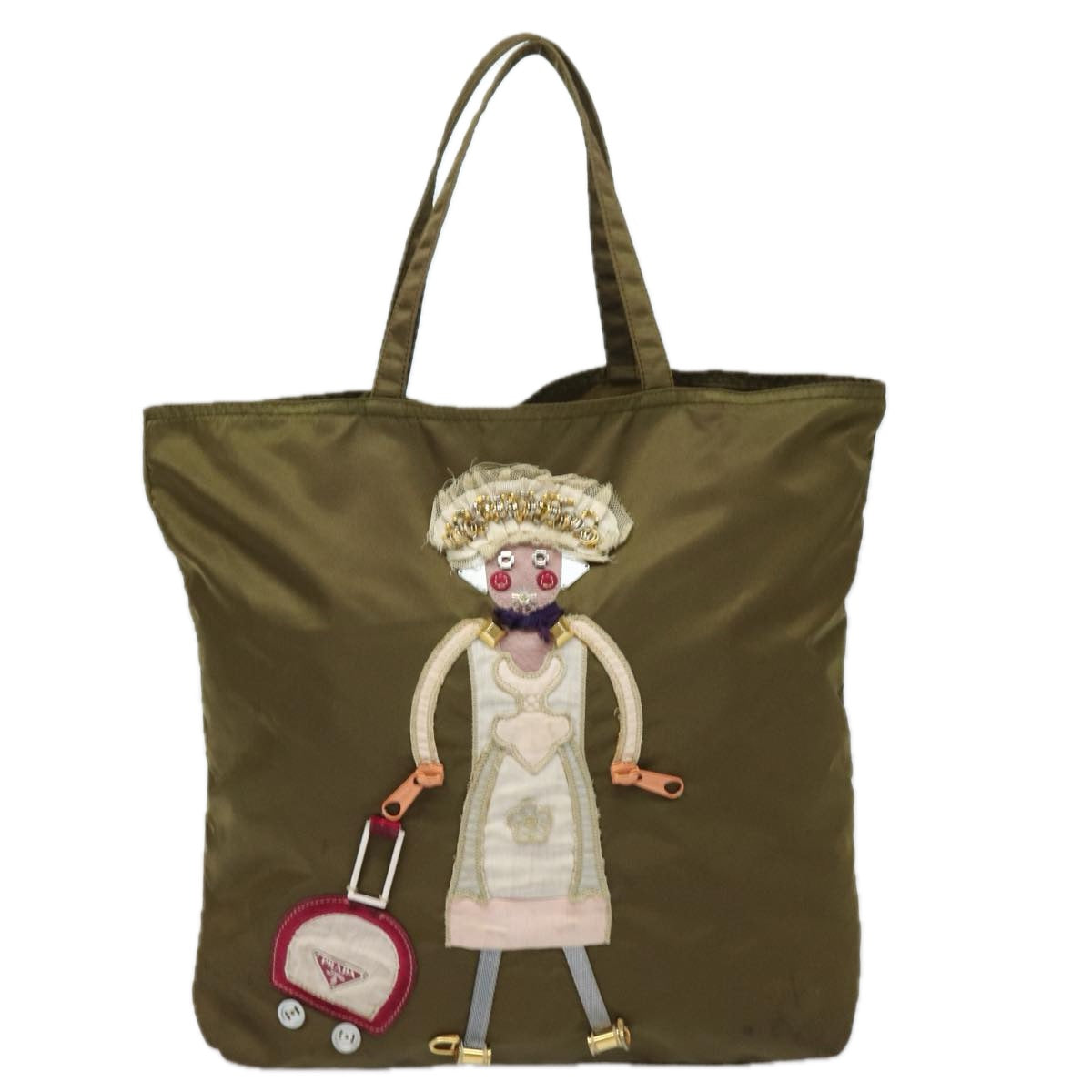 Prada Tote Bag Khaki Auth Nylon Khaki Auth 85540