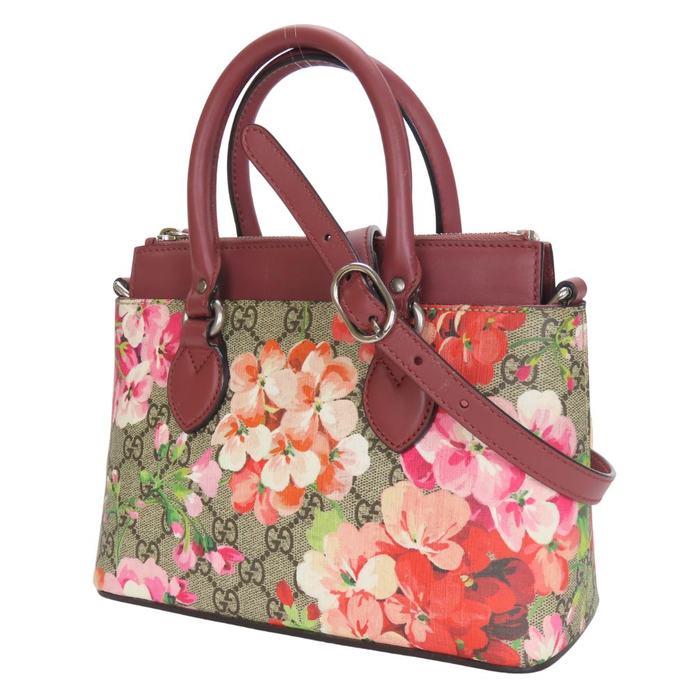 Gucci Blooms Supreme 2Way Bag Canvas Mini Travel Bag
