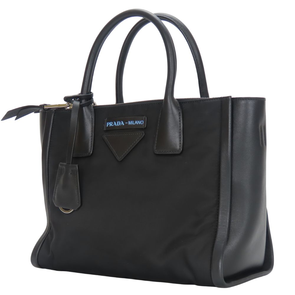 Prada 2Way Tote Bag Leather Nylon