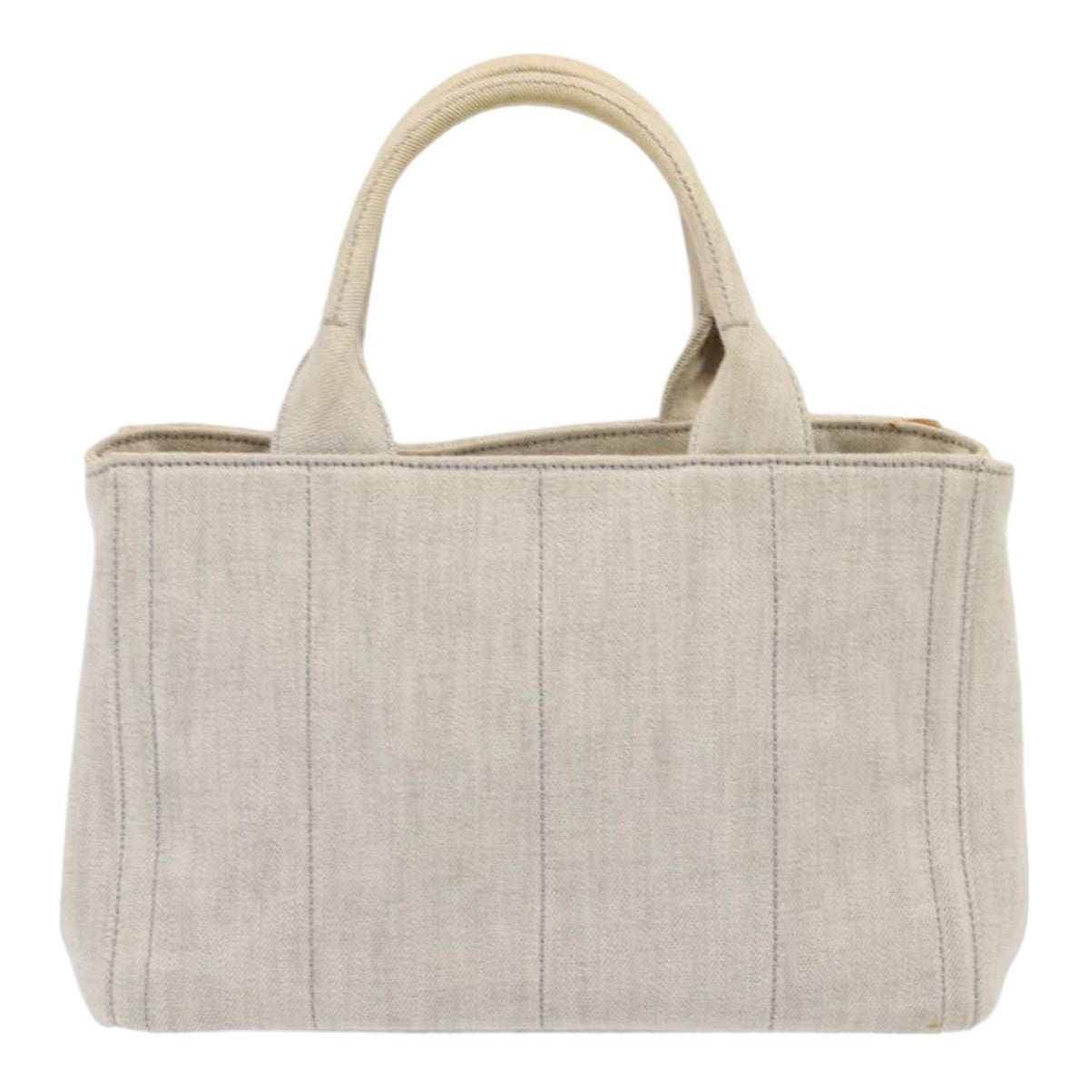 Prada Bijoux Canapa Pm Hand Bag 2Way Auth Canvas Silver Gray Travel Bag
