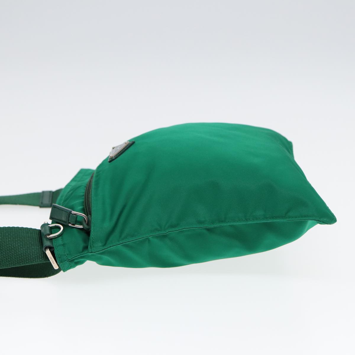 Prada Shoulder Bag Auth Nylon Green Silver Silver Auth 85632