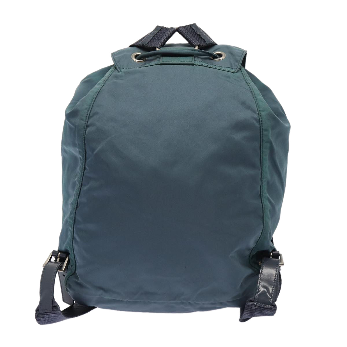 Prada Backpack Auth Nylon Blue Silver Silver Auth 85634