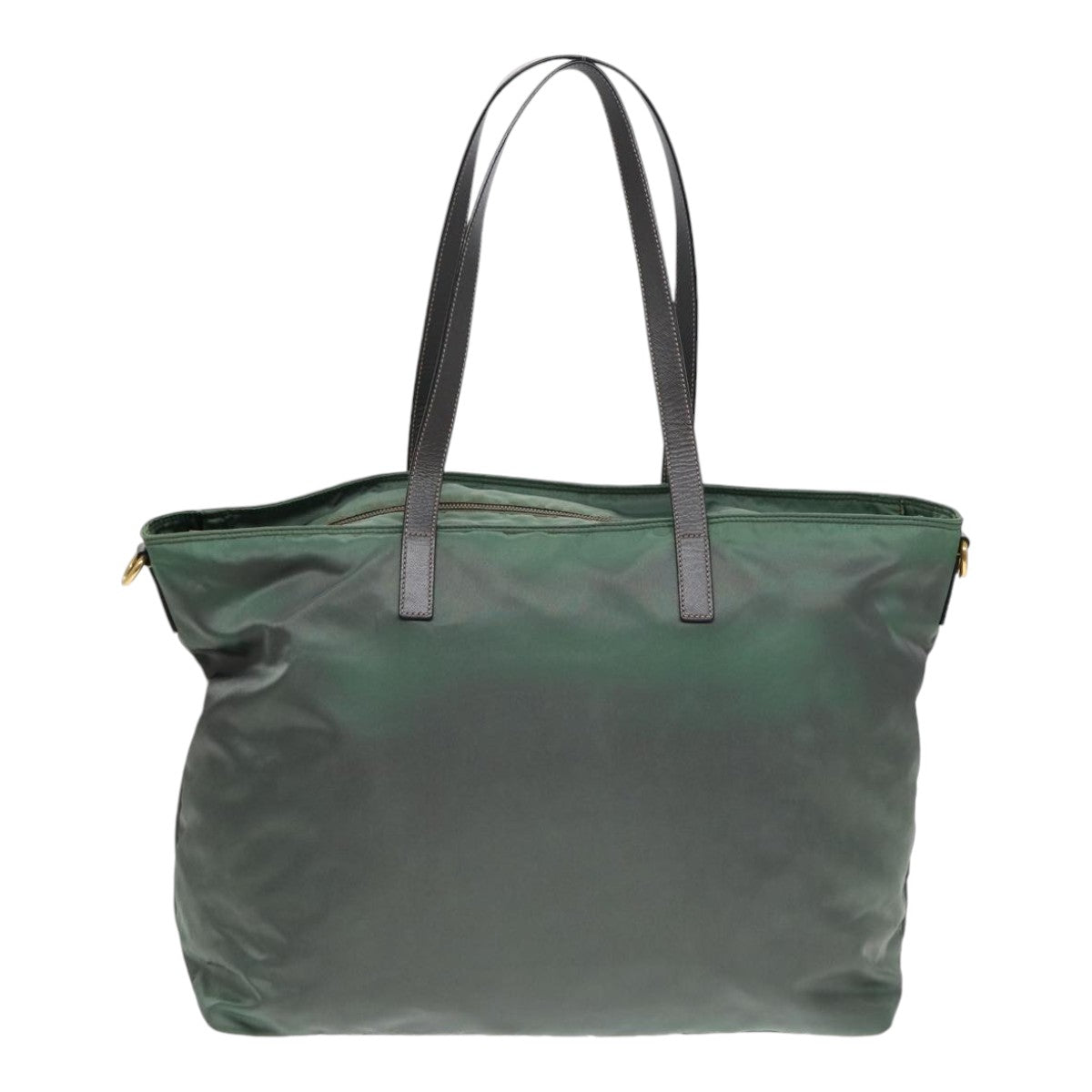Prada Tote Bag Khaki Auth Nylon Gold