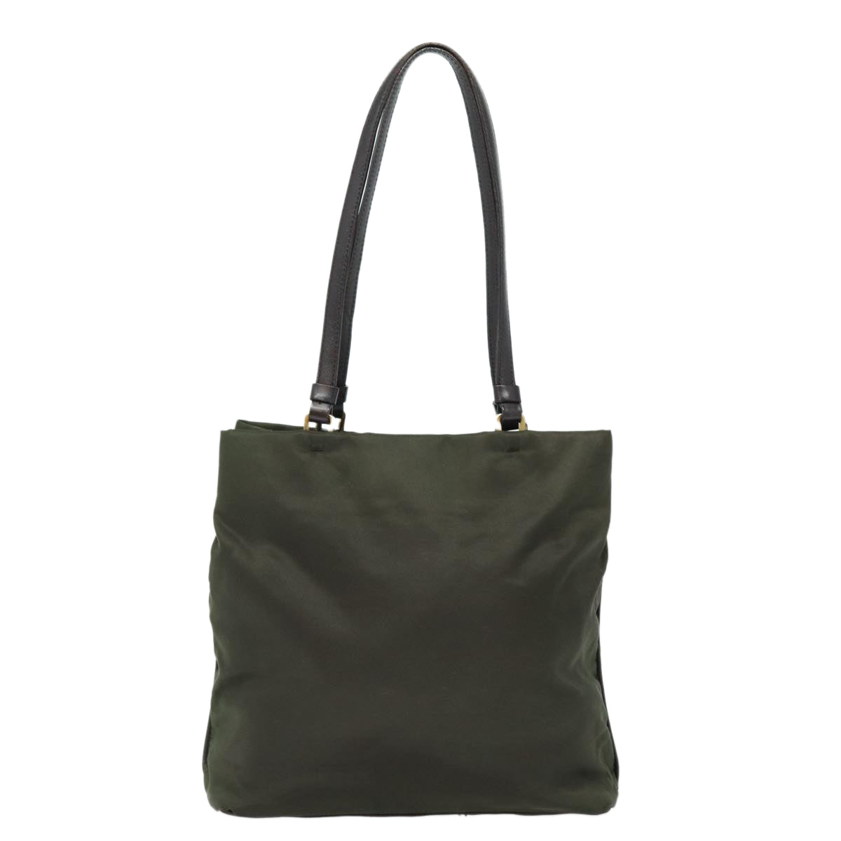 Prada Shoulder Bag Khaki Auth Nylon Gold Gold Auth 85712