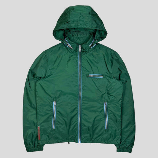 Prada Handbag Milano Emerald Contrast Windbreaker Nylon Zip